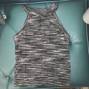 Women’s black and white high neck tank top